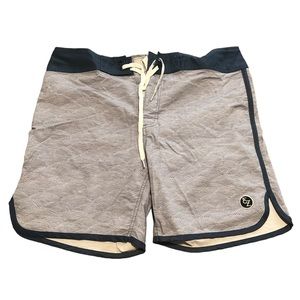 Ezekiel Board Shorts Navy Blue Coastal Lace-Up Waistband Size 36
